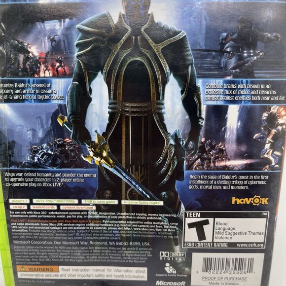 Too Human Xbox 360 - Complete CIB - Picture 6 of 9